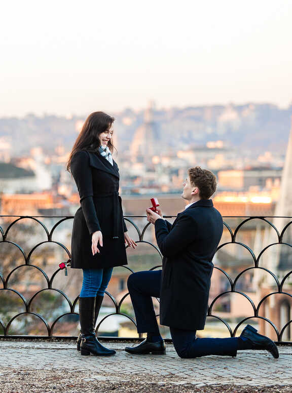 Surprise Proposal in Rome on the Terrazza Belvedere with Felicity and Daniel